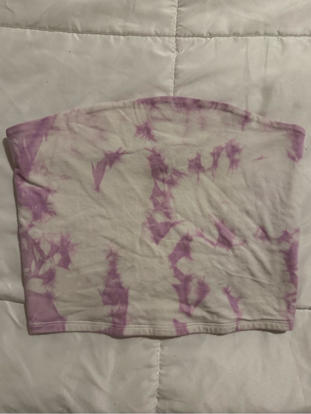 Tie-Dye Purple and White Tube Top | S